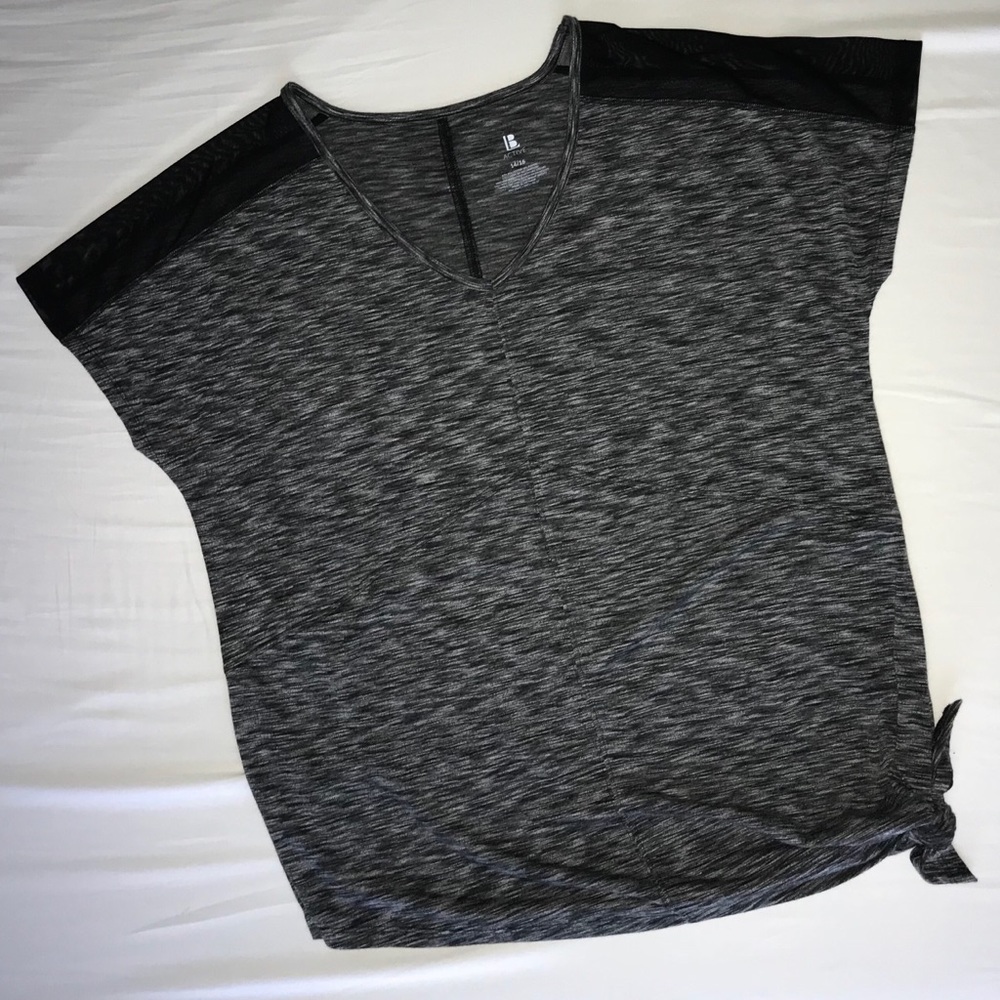 Size 14/16 Lane Bryant Active Gray Black Mesh Top